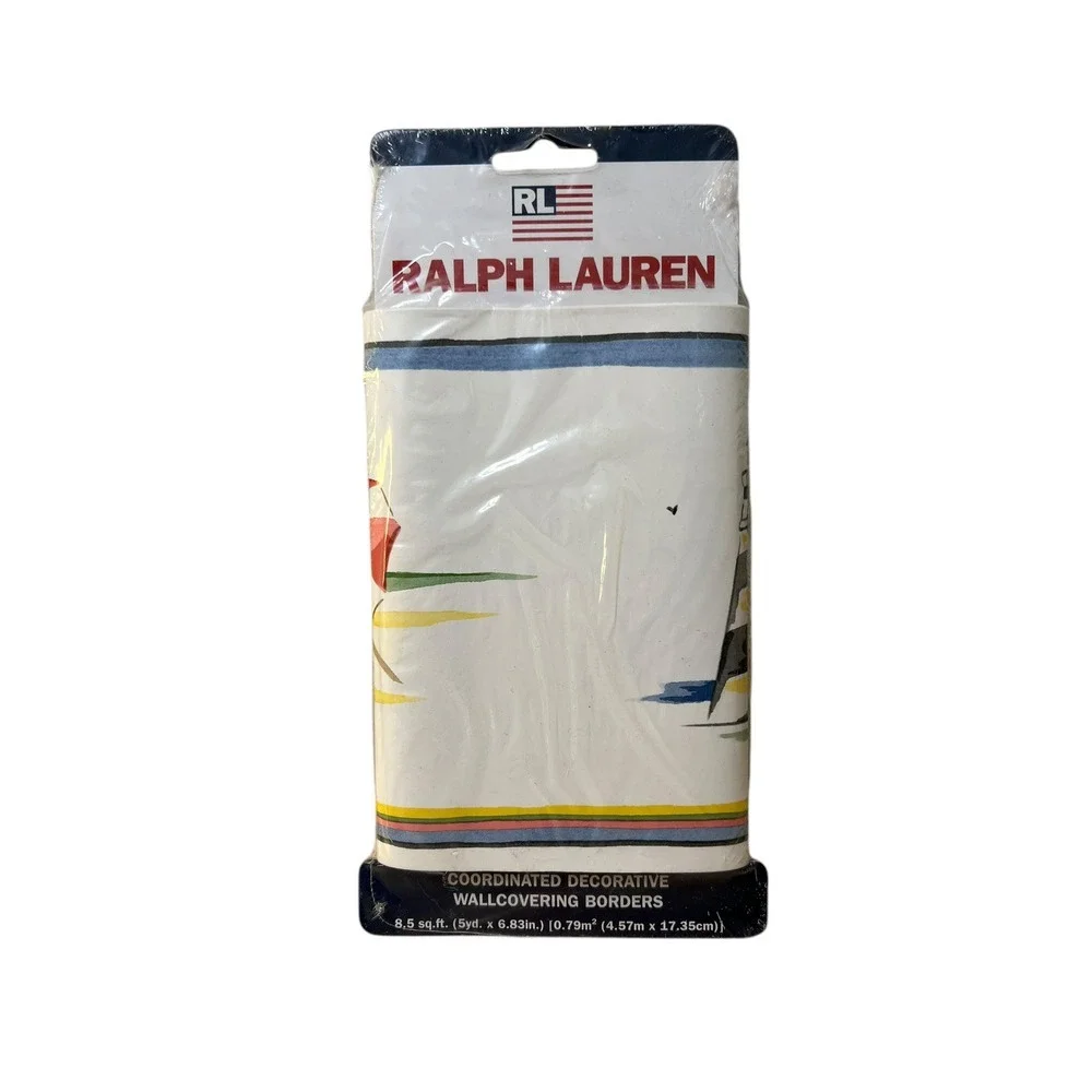 NEW Sealed Ralph Lauren Wallpaper Border Seacliff‎ Sky Beach 8.5 Sq. Feet